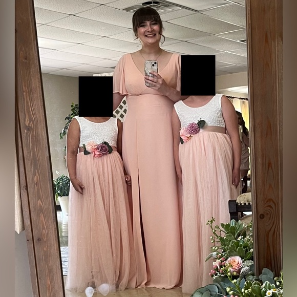 Azazie Kimber dress in Pearl Pink. Sz 16. - Picture 3 of 4